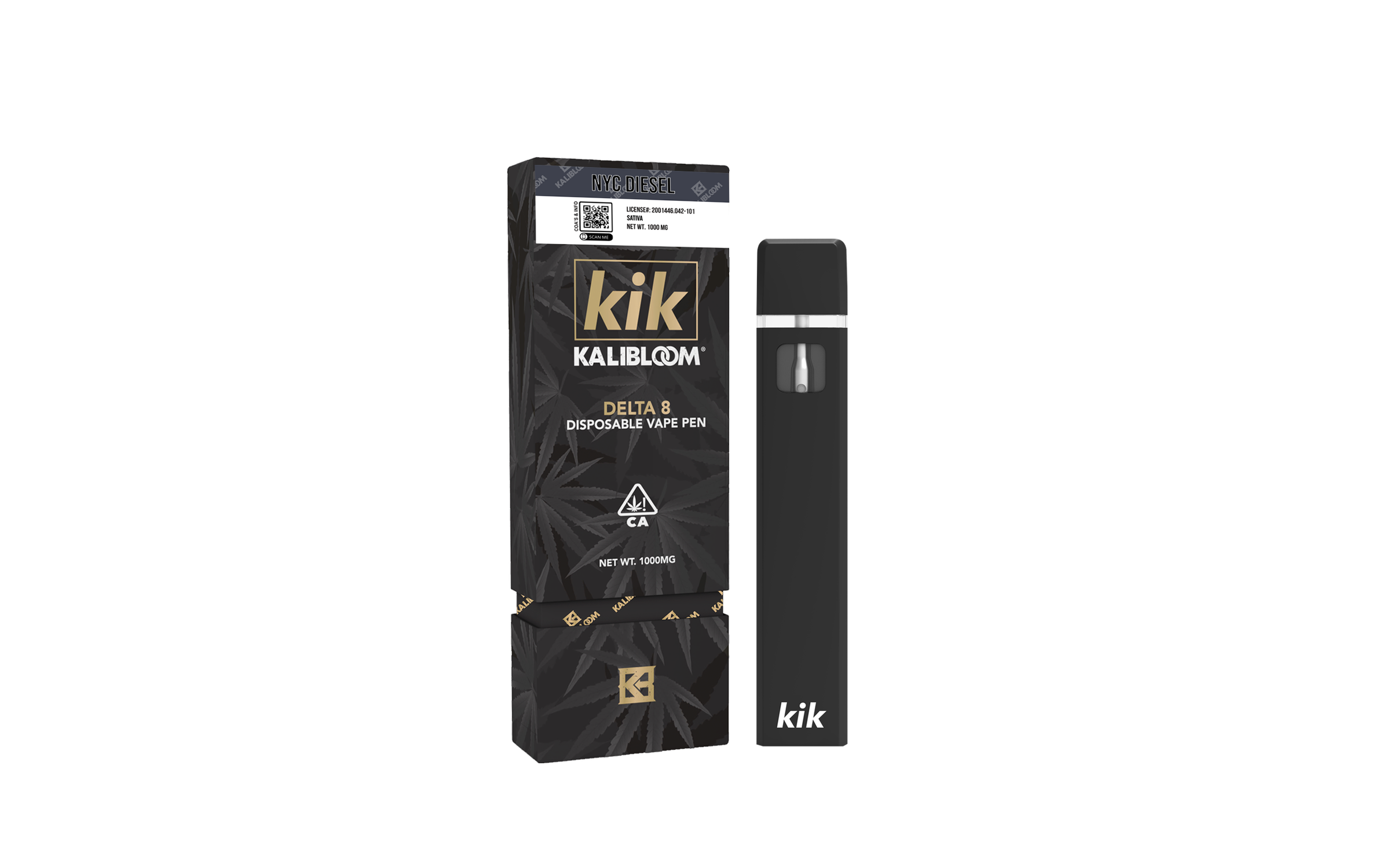 Kalibloom Kik Delta 8 THC Disposable Vape, 1 Gram, 1000MG - Delta 8 Delta  10